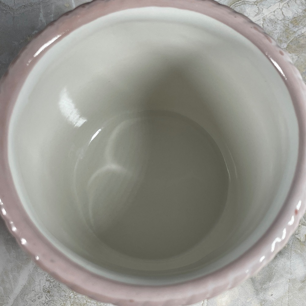 DEMDACO Perennial Friends Frog Ceramic Canister Jar Pink White Girls Nursery MCM - Picture 9 of 14
